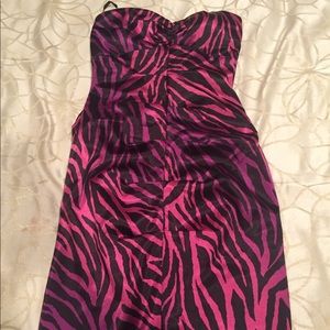 Strapless zebra dress